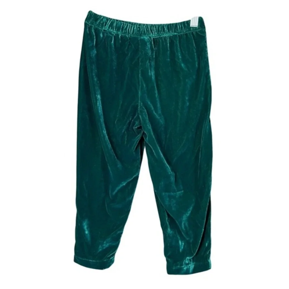 Gymboree Pants Girls Size XS 4 Green Crushed‎ Velvet Velour Pull On Jogger NWT